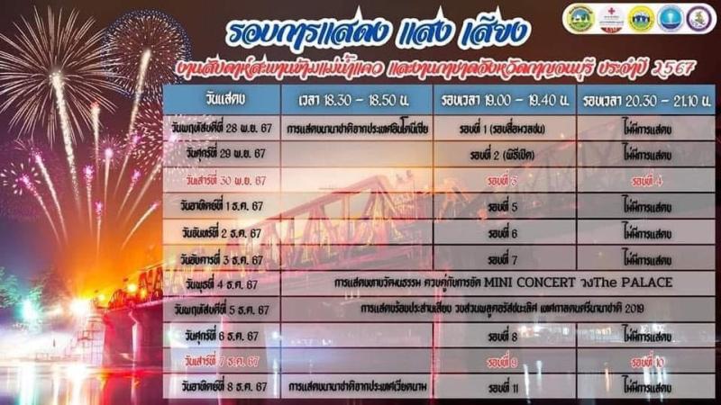 งานสัปดาห์สะพานข้ามแม่น้ำแคว และงานกาชาดจังหวัดกาญจนบุรี ประจำปี 2567